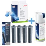 Jura Produkte: 25 Reinigungstabletten, 180g Milchsystemreiniger & 4x Claris Smart+ Filterpatronen