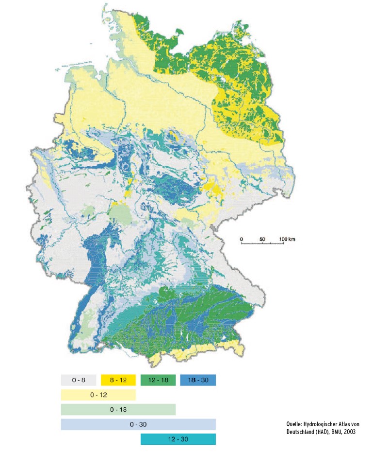 Wasserhärte in Deutschland - Hydrologischer Atlas